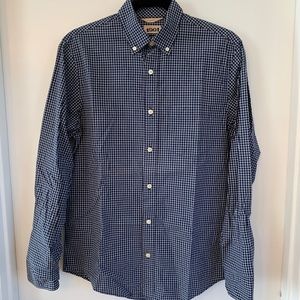 1901 NAVY WHITE CHECKERED LOMG SLEEVED BUTTON DOWN